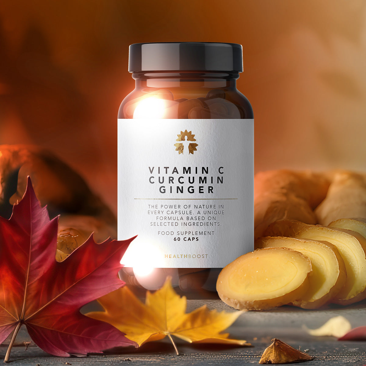 Βιταμίνη C από άγριο τριαντάφυλλο+ Κουρκουμά+ Τζίντζερ